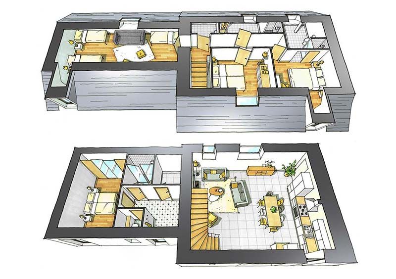 Plan du petit gîte de La Noë