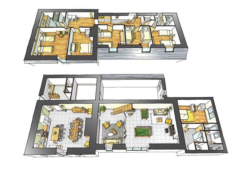 Plan du grand gîte La Noë